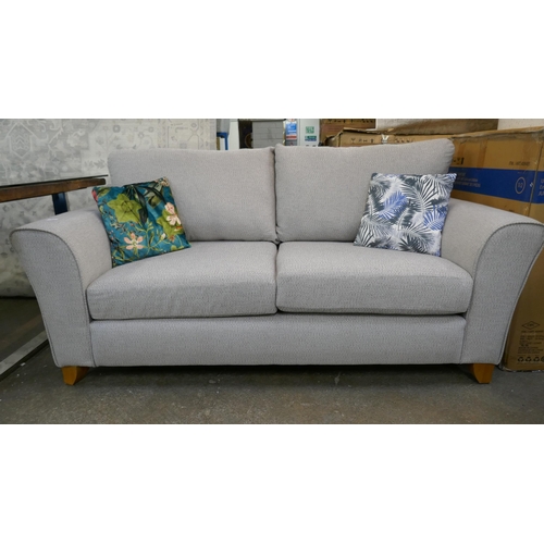 3163 - An SCS beige woven 2 seater sofa and armchair