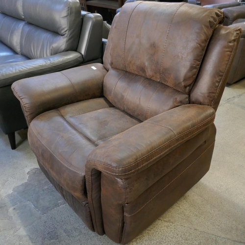 3167 - Power Fabric Reclining armchair with Heat & Massage, Original RRP £374.91 + Vat (4220-12) *This lot ... 