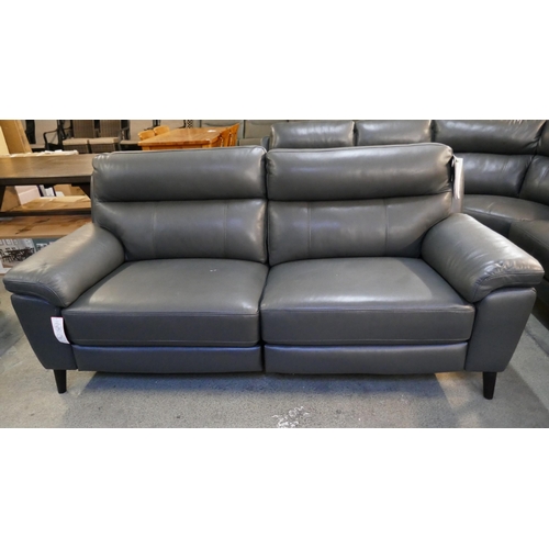 3172 - Grace Grey Leather Power Reclining 2.5 Seater sofa, Original RRP £833.33 + Vat (4220-14) *This lot i... 