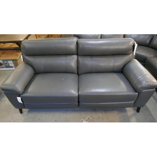 3172 - Grace Grey Leather Power Reclining 2.5 Seater sofa, Original RRP £833.33 + Vat (4220-14) *This lot i... 