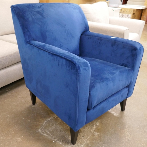 3176 - A blue velvet SCS Botanicals Ferndale arm chair