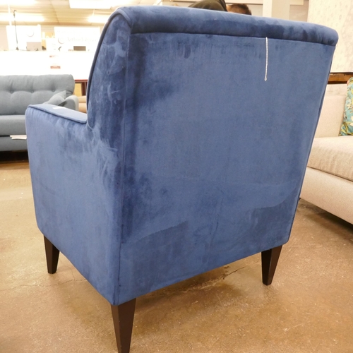 3176 - A blue velvet SCS Botanicals Ferndale arm chair