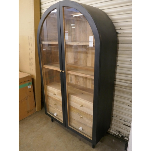 3211 - An Iconic 2 door glass cabinet *This lot is subject to VAT