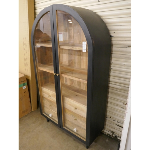 3212 - An Iconic 2 door glass cabinet *This lot is subject to VAT