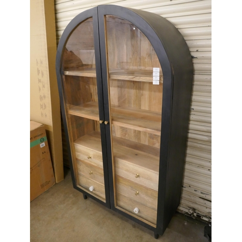 3213 - An Iconic 2 door glass cabinet *This lot is subject to VAT