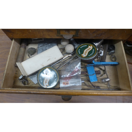 5027 - Two vintage beech engineers tool boxes, with trays including drill bits, mini wrenches, adjustable w... 