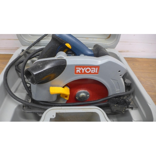 5052 - A Ryobi EWS-1366, 110V circular saw in case