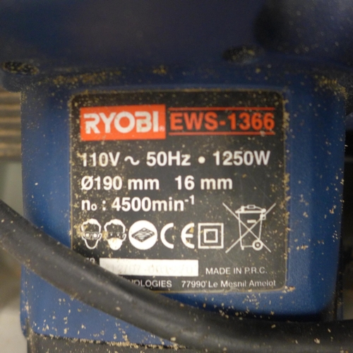 5052 - A Ryobi EWS-1366, 110V circular saw in case