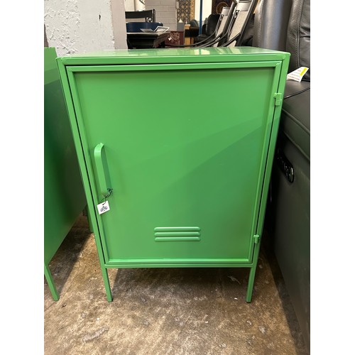 3174 - A green industrial style metal cabinet