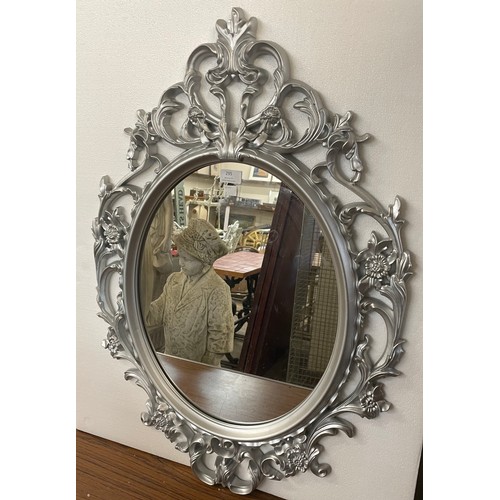 295 - A French style silver effect framed mirror