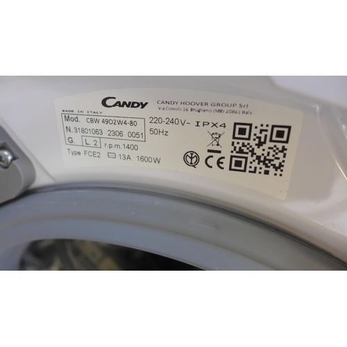 4057 - Candy Integrated Washing Machine 9kg (Door requires attention/Missing detergent door) *This lot is s... 