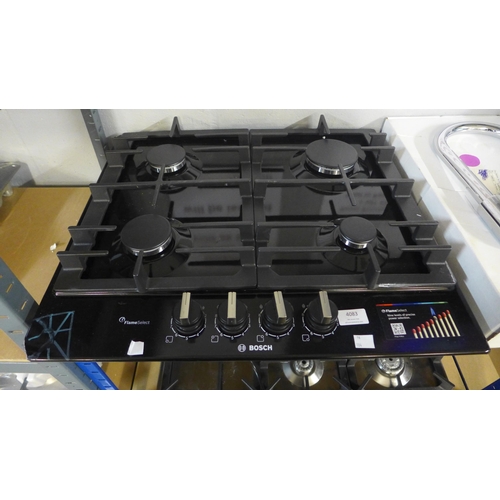 4083 - Bosch Gas 4 Burner Hob With Flameselect (Damage to corner) *This lot is subject to VAT