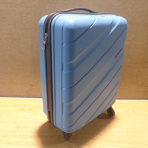 6017 - American Tourister Jetdriver Carry on Hardside Blue Suitcase (347-457) *This lot is subject to Vat