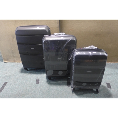 6019 - American Tourister Bon Air 3 piece Black suitcase set, Original RRP £120.83 + Vat (347-453) *This lo... 