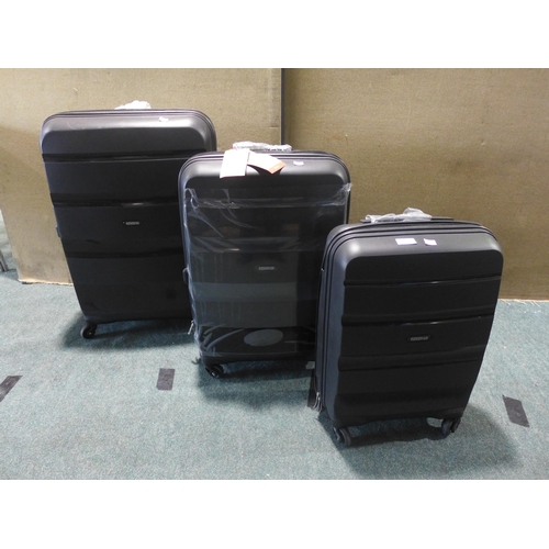 6020 - American Tourister Bon Air 3 piece Black suitcase set, Original RRP £120.83 + Vat (347-454) *This lo... 