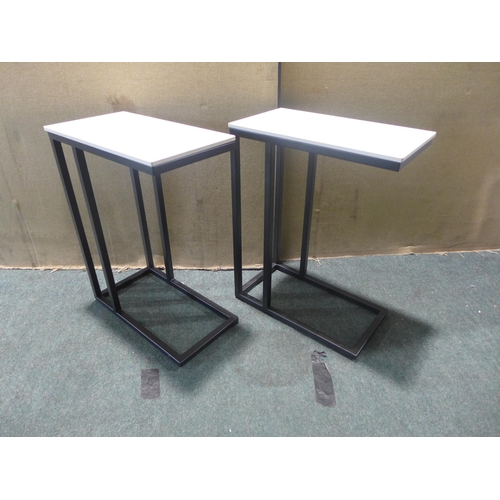 6023 - Sofia White Side Tables (347-232) *This lot is subject to Vat