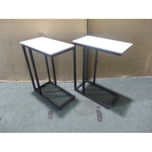 6023 - Sofia White Side Tables (347-232) *This lot is subject to Vat