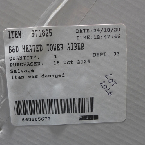 6026 - Black & Decker Heated Tower Airer, Original RRP £99.99 + Vat (347-43) *This lot is subject to Vat