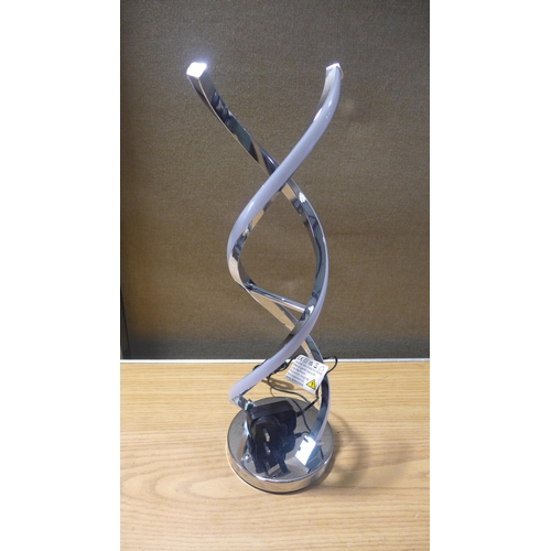 6035 - Two Artika Chrome Led Swirl Table Lamps  (347-59,60) *This lot is subject to Vat