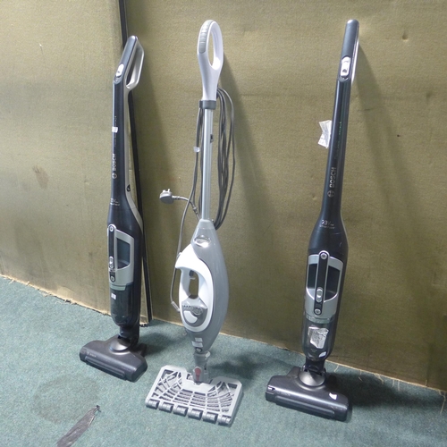 6042 - Shark Steam Mop And Two Bosch Flexxo Vacuum Cleaners (347-78,104,105) *This lot is subject to Vat