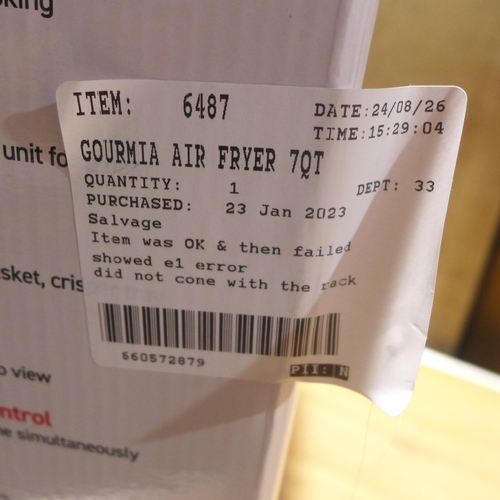 6051 - Gourmia 7Qt Air Fryer  (347-449) *This lot is subject to Vat