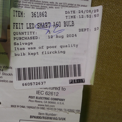 6080 - Feit Led Smart A60 Bulbs   (347-455) *This lot is subject to Vat