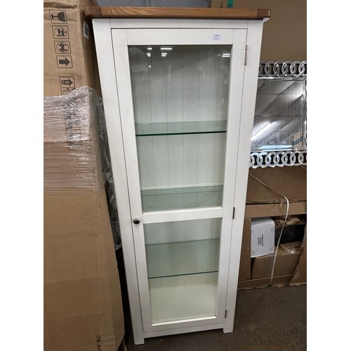 3204 - A white painted oak display cabinet