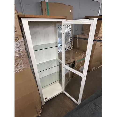 3204 - A white painted oak display cabinet