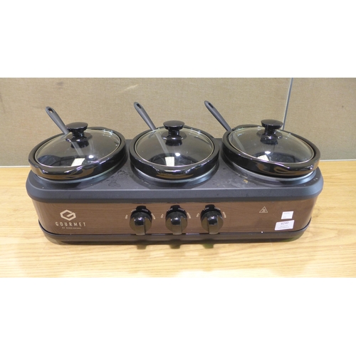 6240 - Gourmet Triple Slow Cooker   (349-429) *This lot is subject to VAT