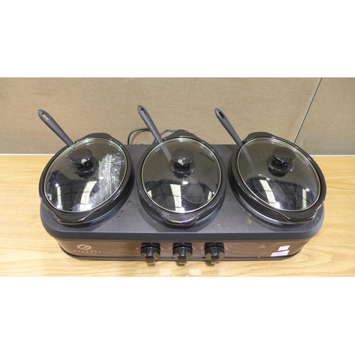 6240 - Gourmet Triple Slow Cooker   (349-429) *This lot is subject to VAT