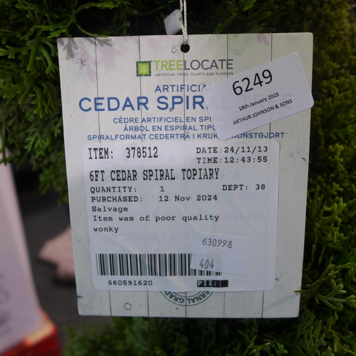 6249 - 6Ft Cedar Spiral Topiary Tree, Original RRP £159.99 + VAT (349-404) *This lot is subject to VAT