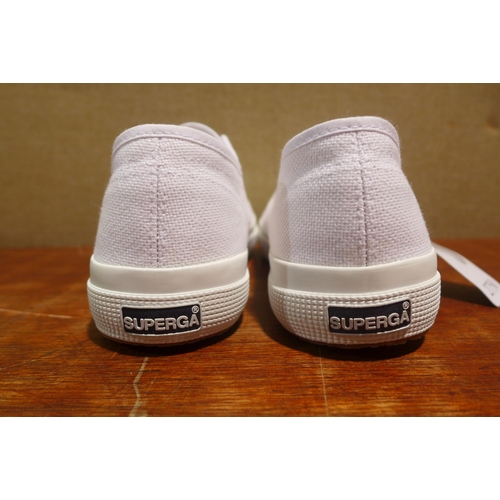 6113 - A pair of Supergra White Cotu classic trainers with box, size UK5.5 (347-650)*This lot is subject to... 