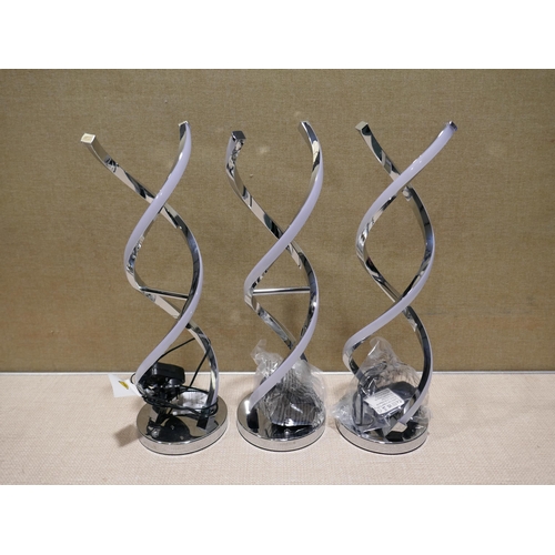 6212 - Three Artika Chrome Led Swirl Table Lamps  (349-116-118) *This lot is subject to VAT