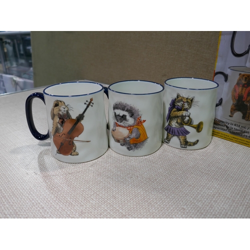 6265 - Six Animal Orchestra Mugs And Magic Storage Bags   (347-275,284) *This lot is subject to Vat