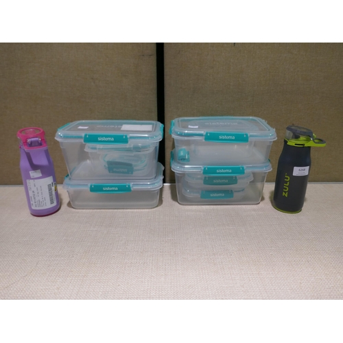 6268 - Sistema Klip It Plus food containers and Two Zulu Bottles (347-263,280) *This lot is subject to Vat