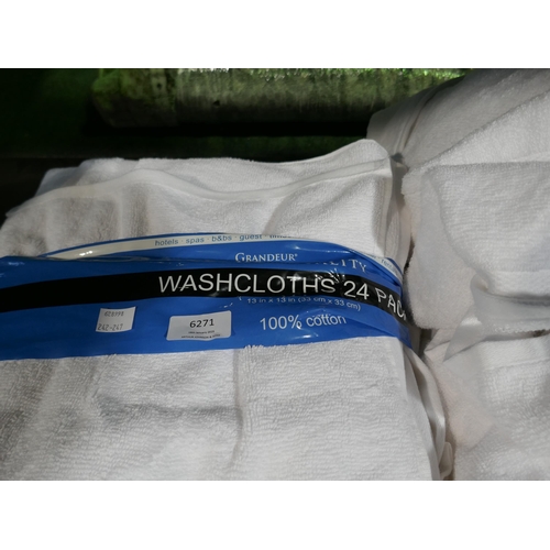 6271 - Large Quantity Of Grandeur Wash Cloths (347-242-247) *This lot is subject to Vat