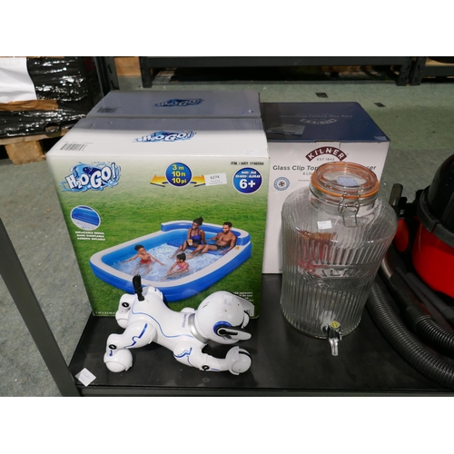 6274 - Two H2Ogo! Family Lounge Pools, Kilner Drink Dispenser and a Power Puppy Toy (Missing Remote)  (347-... 