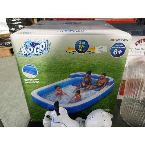 6274 - Two H2Ogo! Family Lounge Pools, Kilner Drink Dispenser and a Power Puppy Toy (Missing Remote)  (347-... 