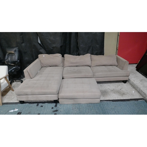 6287 - Noel Fabric Sectional Sofa with Ottoman (marked) Original RRP £799.99 + Vat (347-443) *This lot is s... 