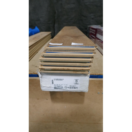 6295 - Two packs Of Gold Oak Laminate Flooring     (347-224,225) *This lot is subject to Vat