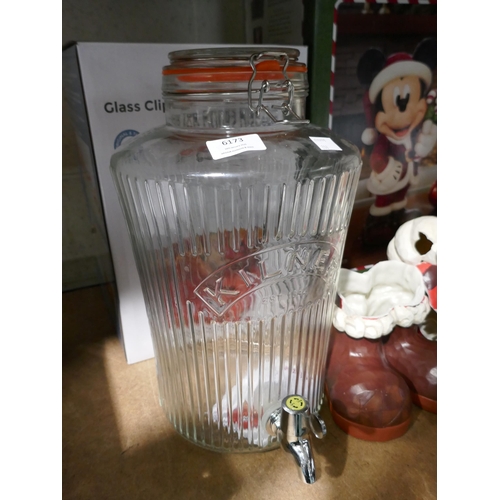 6173 - Kilner Drink Dispenser and a Mickey Ornament (Damaged) (349-208,219) *This lot is subject to VAT