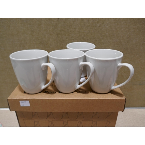 6194 - White Porcelain Mugs And Four Stoneware Serve Bowls   (349-267,269) *This lot is subject to VAT