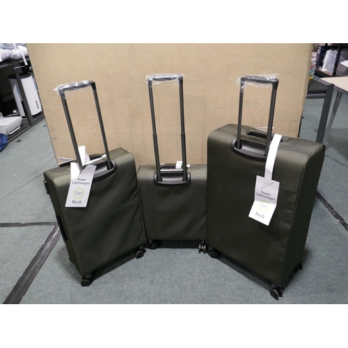 6200 - Rock Paris 3 Piece Olive Suitcase Set, Original RRP £116.66 + VAT (349-213) *This lot is subject to ... 