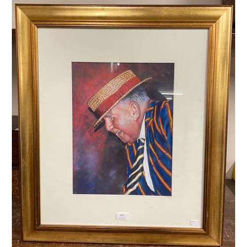 329 - T.A.S., portrait of a gentleman, Tom, watercolour, framed