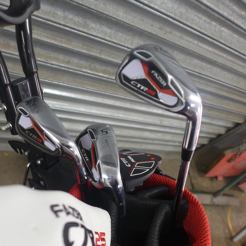 5175 - A collection of Fazer golf clubs and 2 golf bags with caddy trollies - clubs including Fazer CTR25 p... 