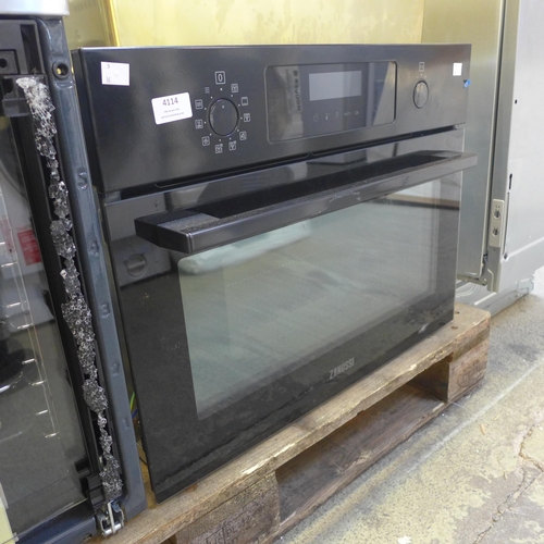 4114 - Zanussi Compact Multifunction Oven with Microwave - Black (Transit Damage) *This lot is subject to V... 