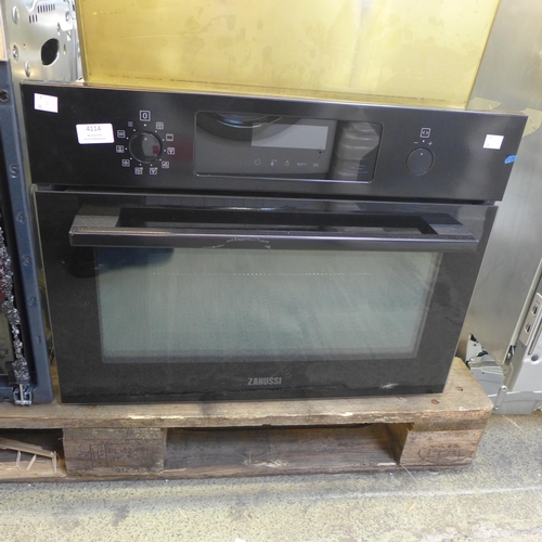 4114 - Zanussi Compact Multifunction Oven with Microwave - Black (Transit Damage) *This lot is subject to V... 