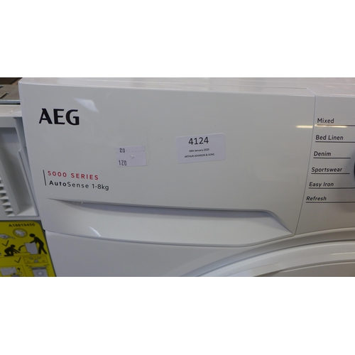 4124 - AEG 8kg Freestanding Condenser Tumble Dryer  *This lot is subject to VAT