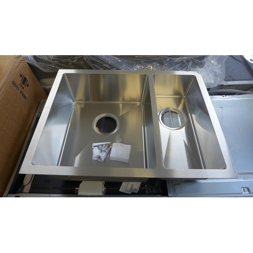 4154 - Idro Large 1.5 Bowl Sink -  Stainless Steel *This lot is subject to VAT