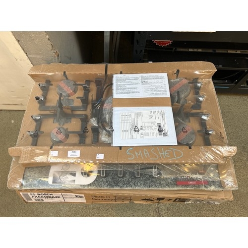 4061 - Neff Gas 5 Burner Hob Flame Select (Damaged) Stainless Steel Extractor (Transit Damaged) *This lot i... 